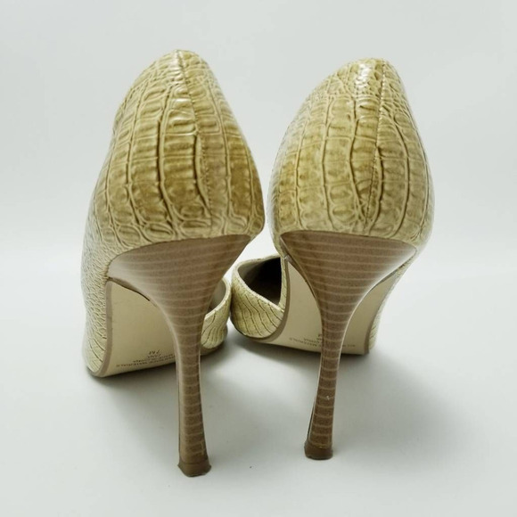 Diba Zana D'orsay Heels Shoes Crocodile Skin Pointed Toe Slip On Size 7M - Picture 5 of 12